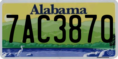 AL license plate 7AC3870