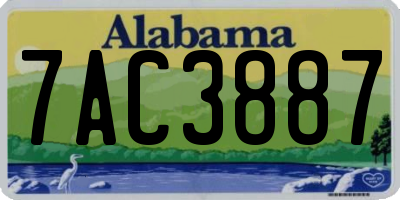 AL license plate 7AC3887