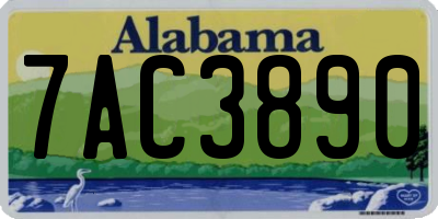 AL license plate 7AC3890