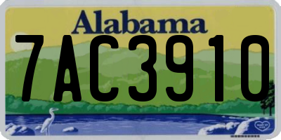 AL license plate 7AC3910