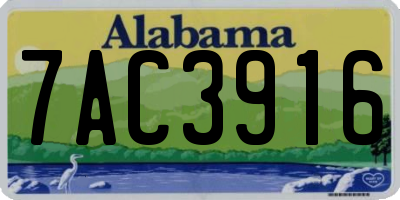 AL license plate 7AC3916
