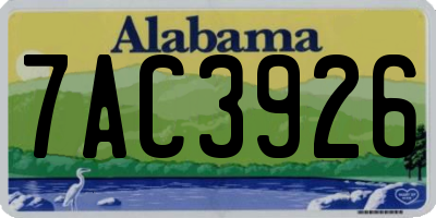 AL license plate 7AC3926