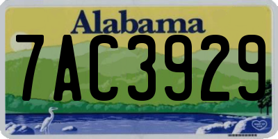 AL license plate 7AC3929