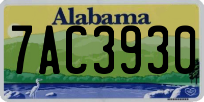 AL license plate 7AC3930