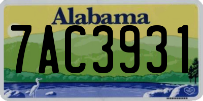 AL license plate 7AC3931
