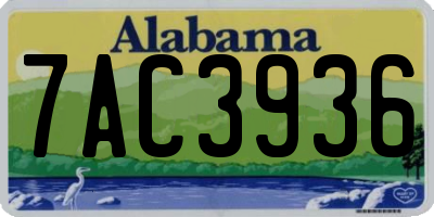 AL license plate 7AC3936