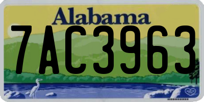 AL license plate 7AC3963
