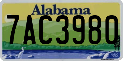 AL license plate 7AC3980