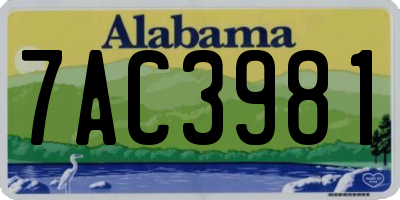 AL license plate 7AC3981
