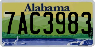 AL license plate 7AC3983