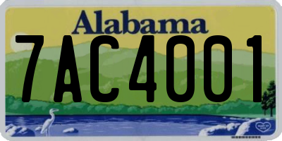 AL license plate 7AC4001