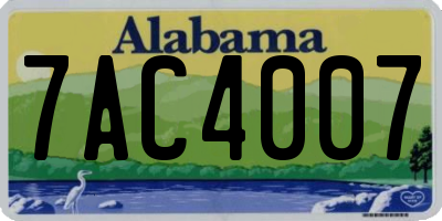 AL license plate 7AC4007