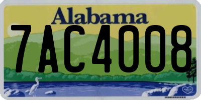 AL license plate 7AC4008