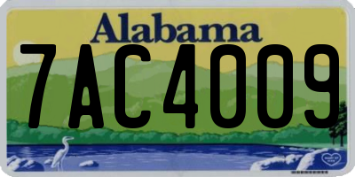 AL license plate 7AC4009