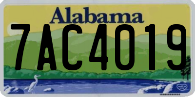 AL license plate 7AC4019