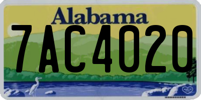 AL license plate 7AC4020