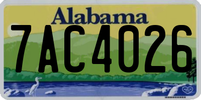 AL license plate 7AC4026