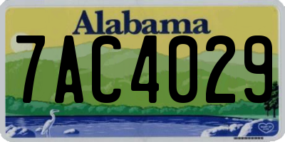 AL license plate 7AC4029