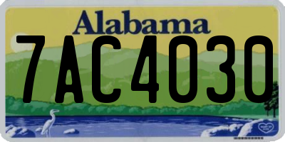 AL license plate 7AC4030