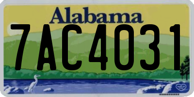 AL license plate 7AC4031