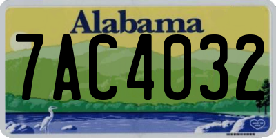 AL license plate 7AC4032