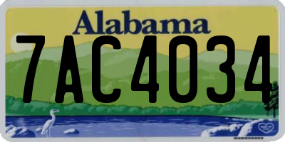 AL license plate 7AC4034