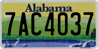 AL license plate 7AC4037