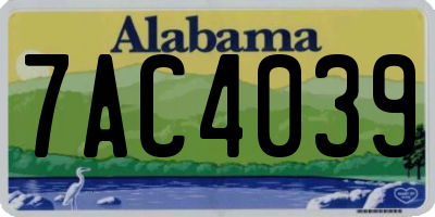 AL license plate 7AC4039