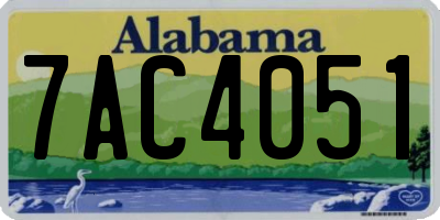AL license plate 7AC4051