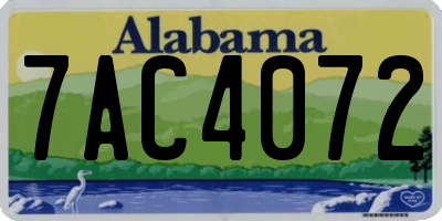 AL license plate 7AC4072