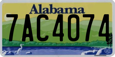 AL license plate 7AC4074