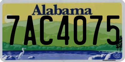 AL license plate 7AC4075