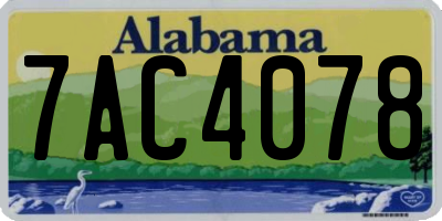 AL license plate 7AC4078
