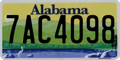 AL license plate 7AC4098