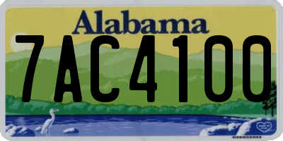 AL license plate 7AC4100
