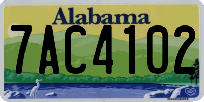 AL license plate 7AC4102