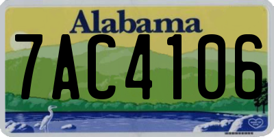 AL license plate 7AC4106