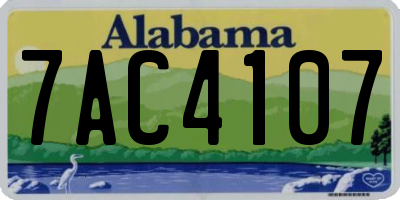 AL license plate 7AC4107