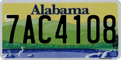 AL license plate 7AC4108