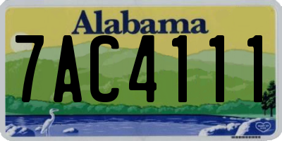 AL license plate 7AC4111