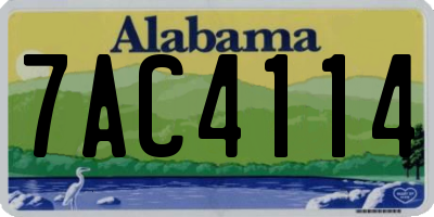 AL license plate 7AC4114