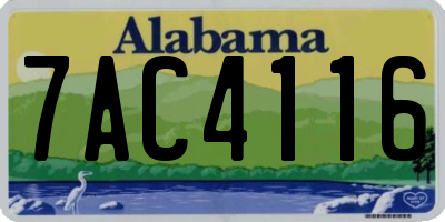 AL license plate 7AC4116