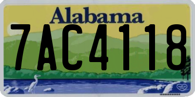 AL license plate 7AC4118