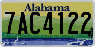 AL license plate 7AC4122