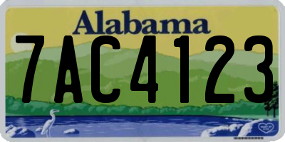 AL license plate 7AC4123
