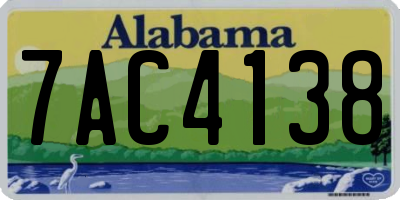 AL license plate 7AC4138