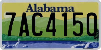 AL license plate 7AC4150