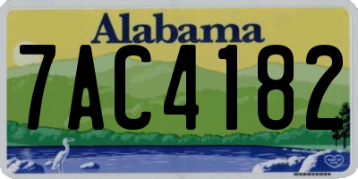 AL license plate 7AC4182