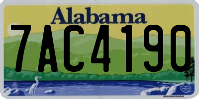 AL license plate 7AC4190