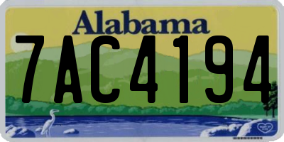 AL license plate 7AC4194